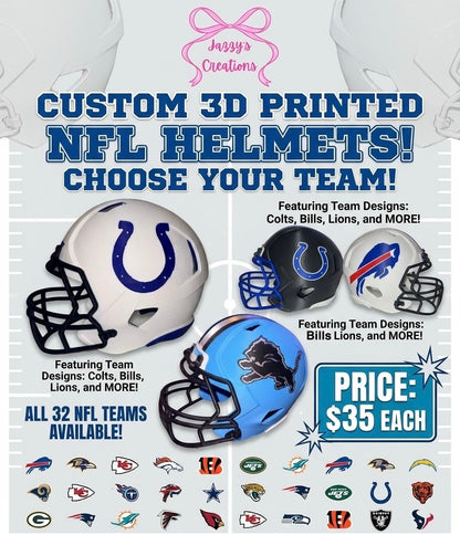 NFL inspired 3d helmets